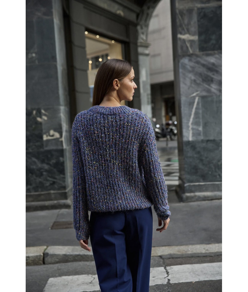 ΓΥΝΑΙΚΕΙΟ ΠΛΕΚΤΟ ΠΟΥΛΟΒΕΡ ΣΕ ΜΠΛΕ ΜΕΛΑΝΖΕ